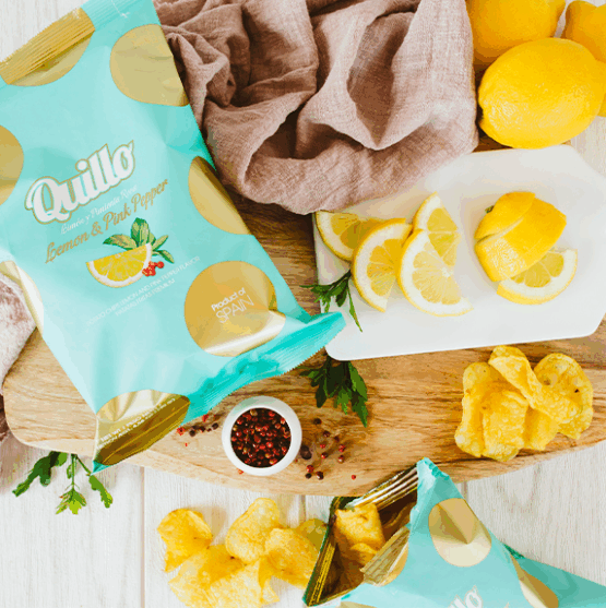 Quillo Chips - Lemon & Pink Pepper Gourmet Potato Chips, 130g - Image 2