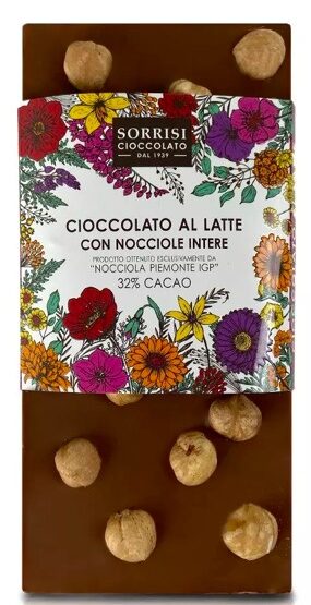 Milk Chocolate with Whole Hazelunts from Piemonte - boella e sorrisi
