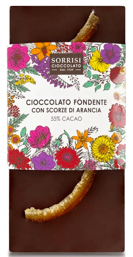 Dark Chocolate with Slices of Candied Orange - boella e sorrisi
