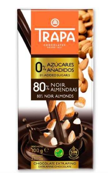 INTENSO DARK 80% COCOA WITH ALMOND. 0% SUGAR ADDED
